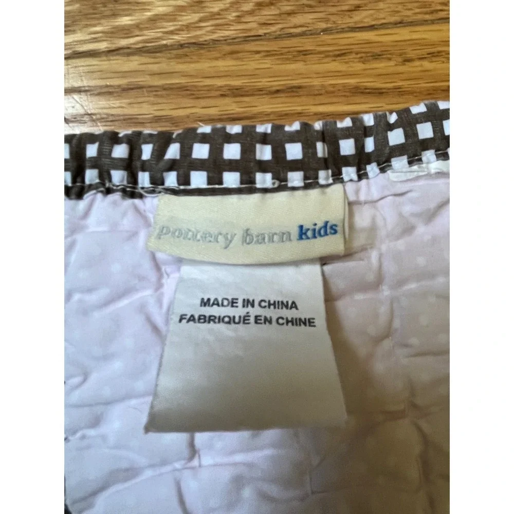 Pottery Barn Kids Pink Giraffe Floral Baby Quilt Cotton Nursery Bedding 36x50